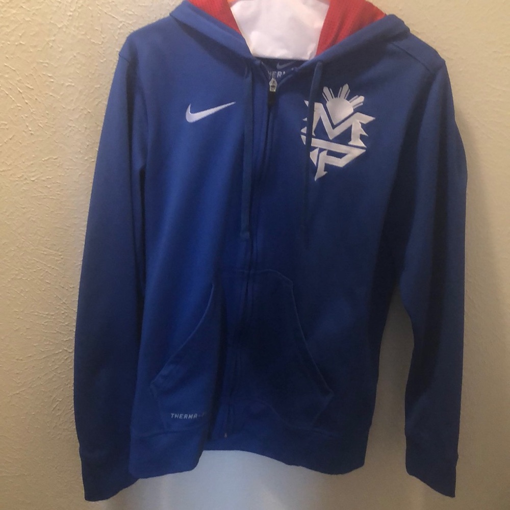 Manny Pacquiao jacket. Blue with red lining